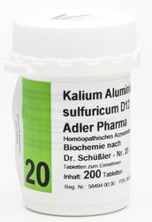 BIOCHEMIE Adler 20 Kalium aluminium sulf.D 12 Tab.